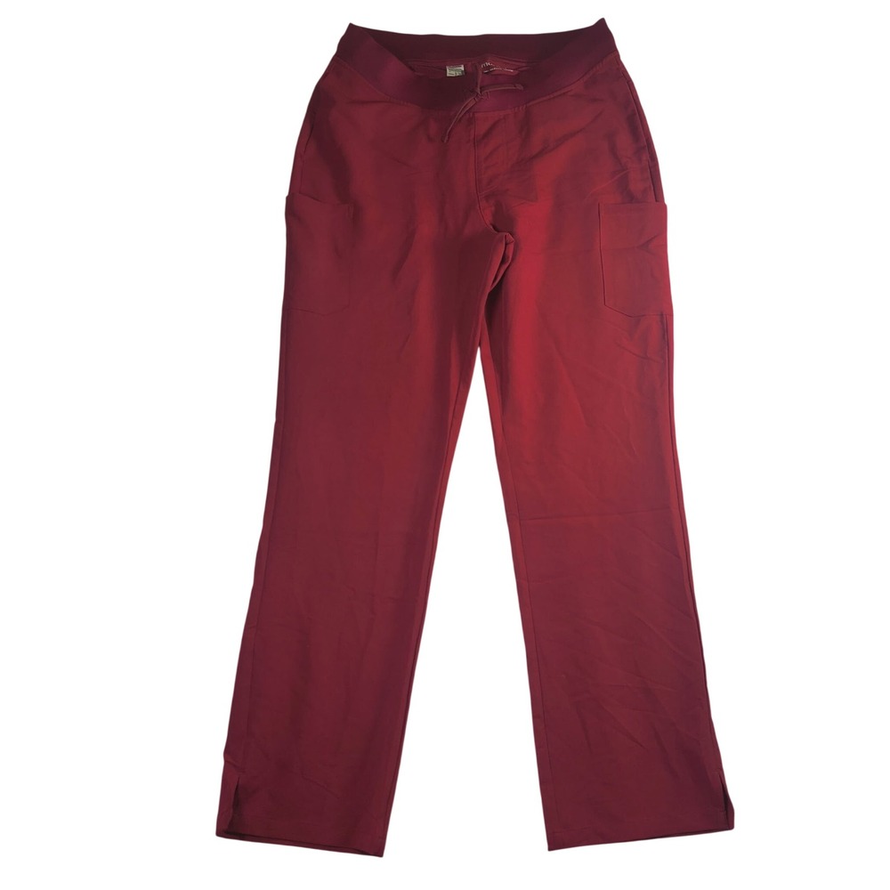 Mandala Cargo Scrub Pants L Cardinal Red High Rise Stretch Medical Nurse NWT